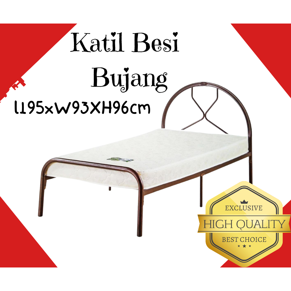 READY STOK (1 Katil 1 Order) Single Bed Frame/Metal Bed/Bedroom ...