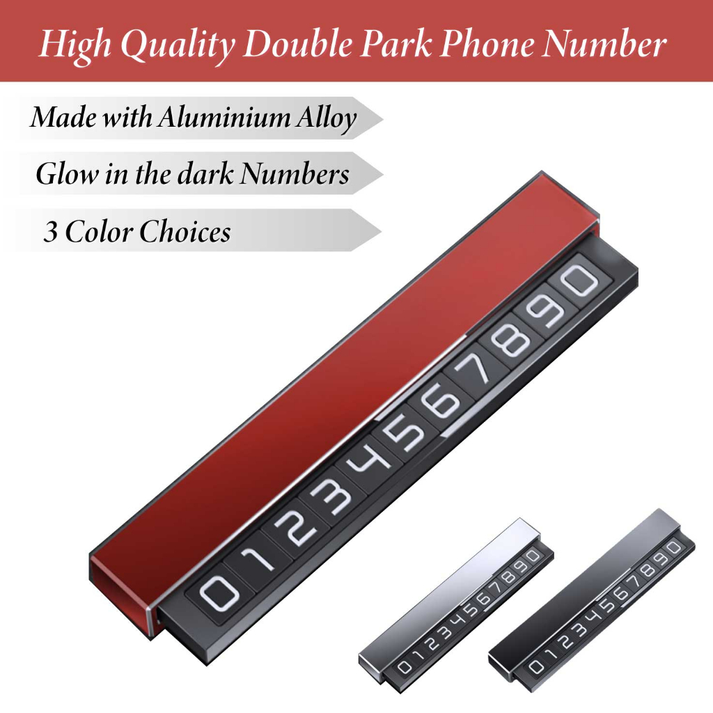 (READY STOCK) UMAKE Temporary Double Parking Telephone Number Metal double park telefon nombor dashboard 临时停车电话