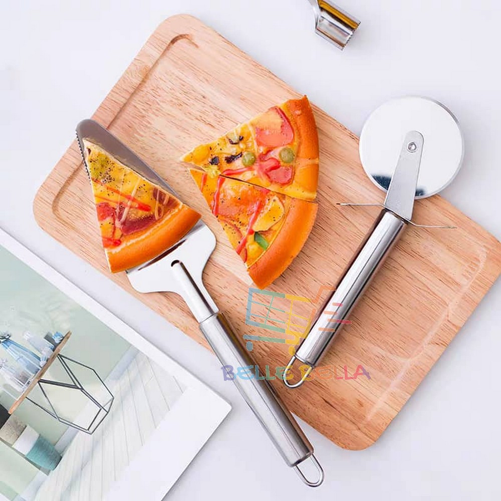 STAINLESS STEEL PIZZA SHOVEL BISCUIT COOKIES FLORENTA PASTRY RAVIOLI DOUGH CUTTER PIE CRUST SLICER CAKE KNIFE 蛋糕铲披 萨切刀