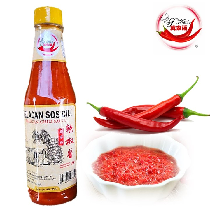 【万家福 辣椒酱】Chef Man's Belacan Chili Sauce / Sos Cili - Ready to Eat - 340g x 1 Bottle