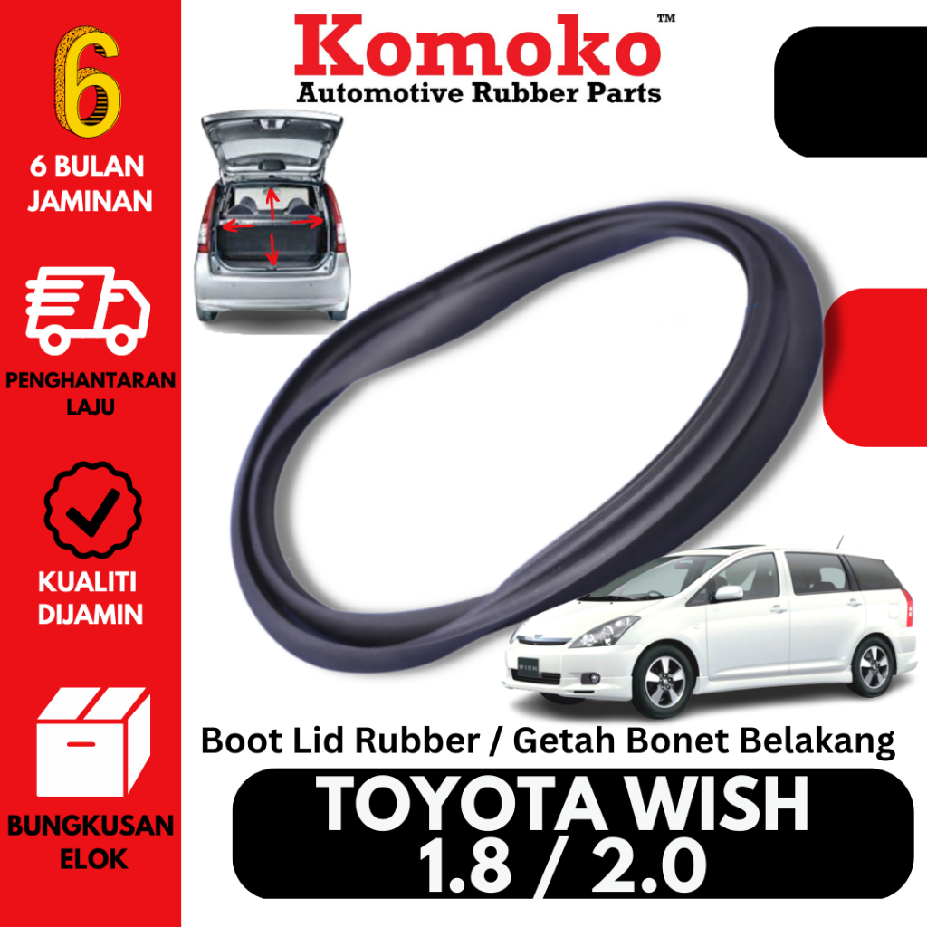 Toyota Wish 2003 KOMOKO Boot Lid Rubber / Getah Bonet Belakang