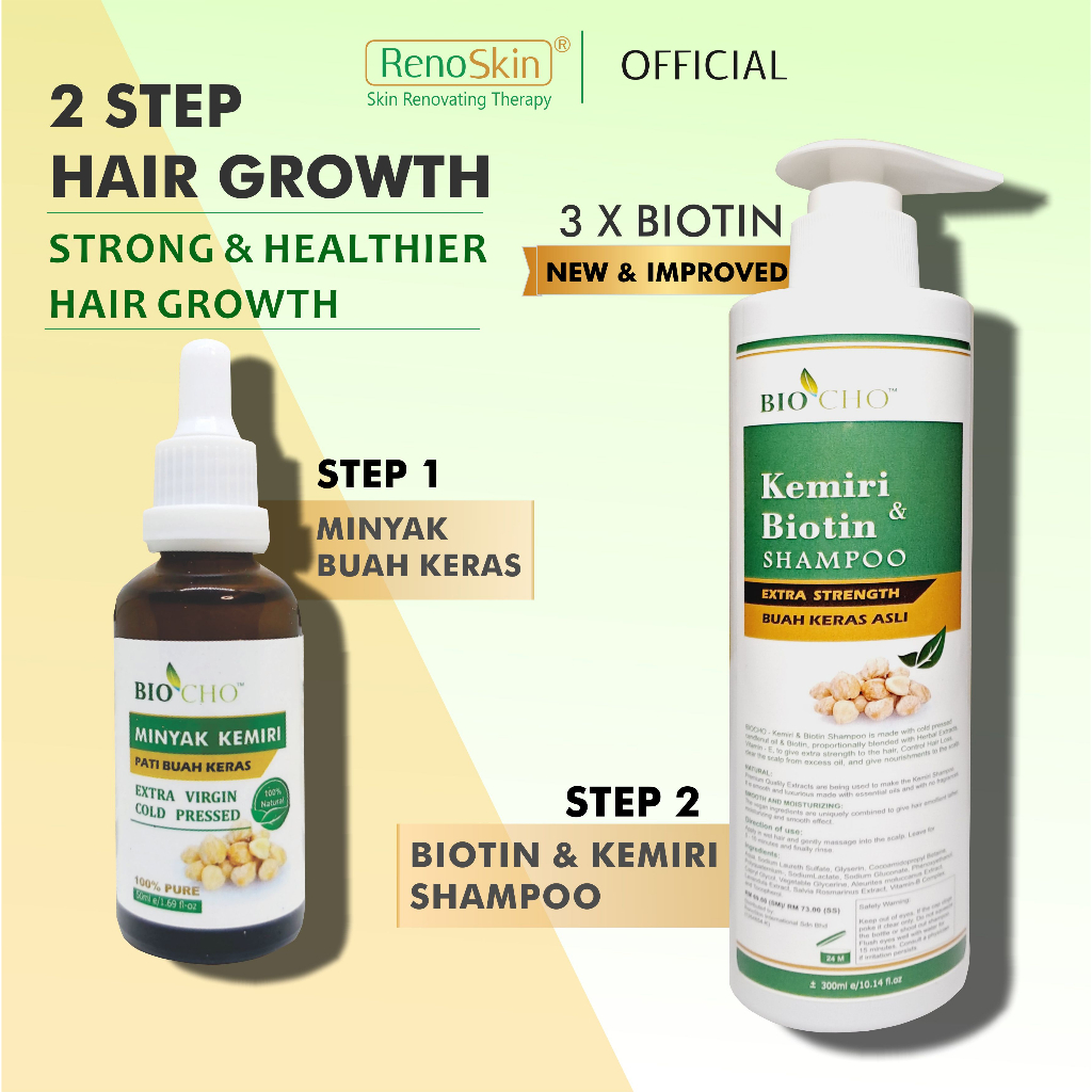 Anti Hairloss Hair Growth Rambut Gugur Set Minyak Buah Keras