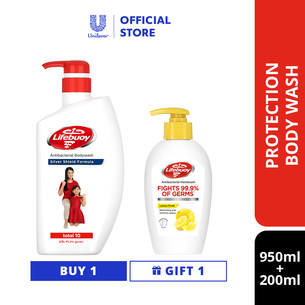 [B1G1] Lifebuoy Antibacterial Shower Gel Total 10 950ml FREE Lifebuoy