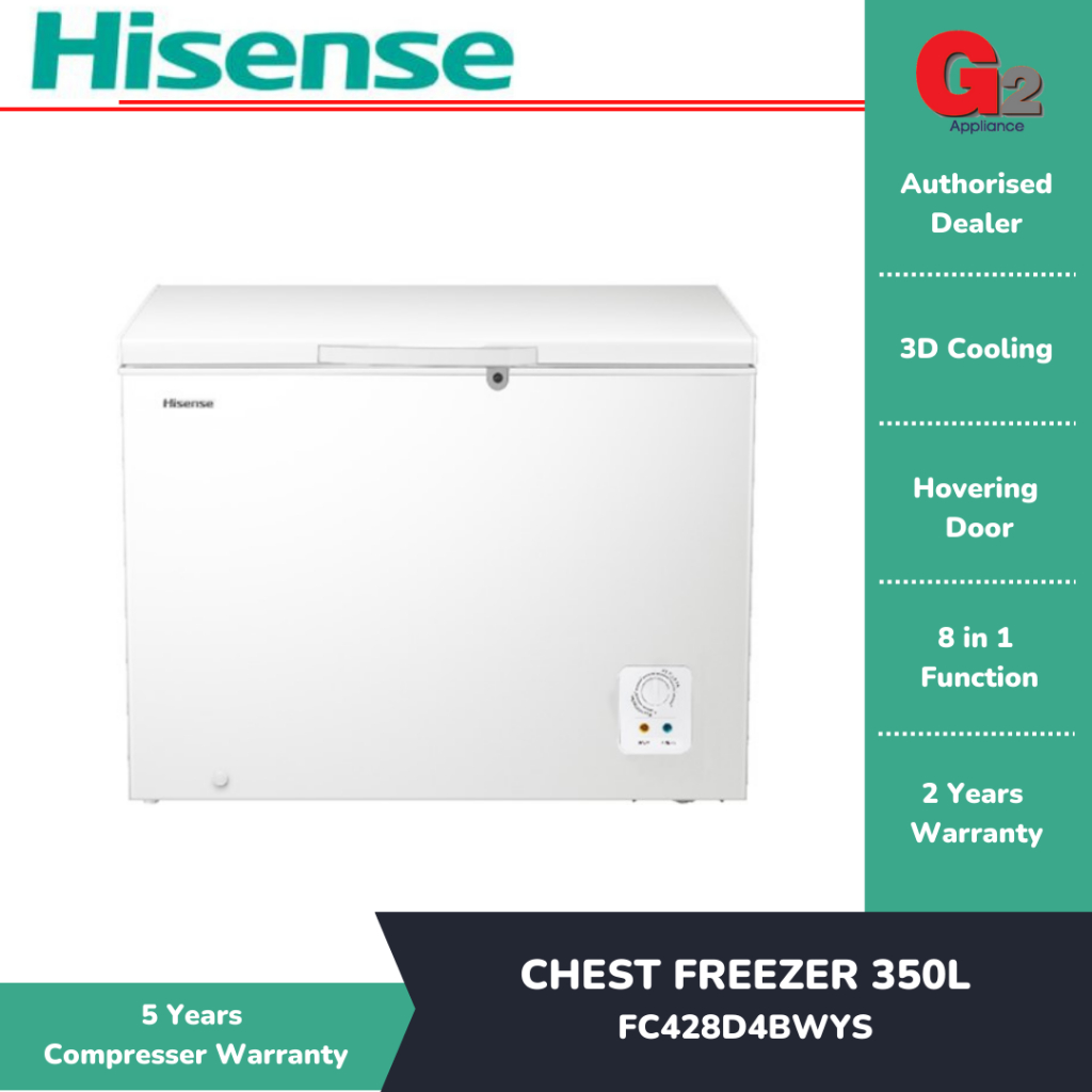 Hisense-海信-冷冻柜 (READY STOCK) 350L CHEST FREEZER WITH 8in1 FUNCTION FC428D4BWYS  (Replacement model FC403D4BW)