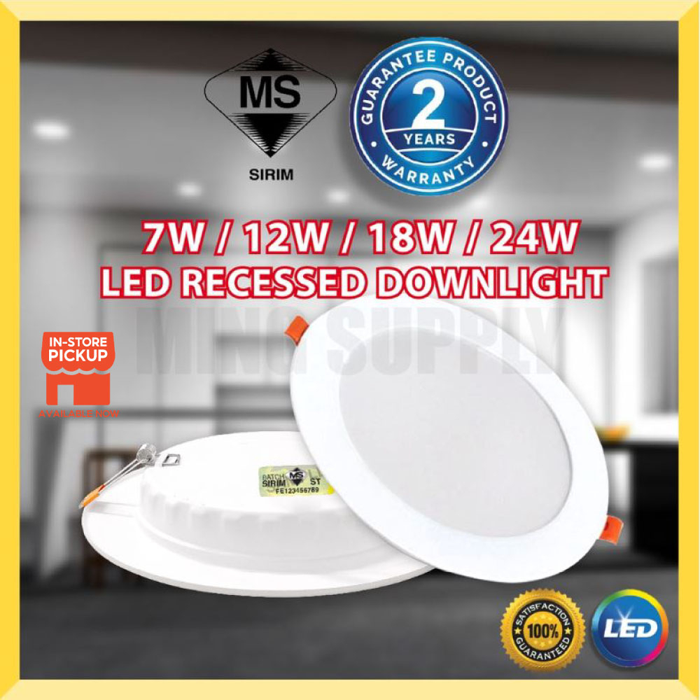 [Sirim] LED Downlight 12W 18W 7W 24W Round 4" 6'' 3" 8" Lampu Siling Dinding Recessed Down Light Daylight Ceiling Room2