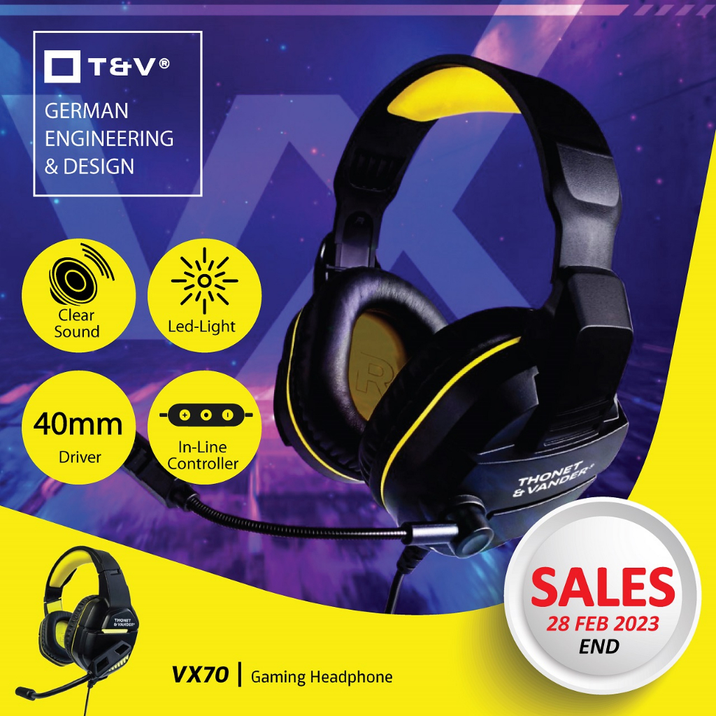 AND VANDER VX70 / VX75 Gamer Headphone Gaming Headphone German