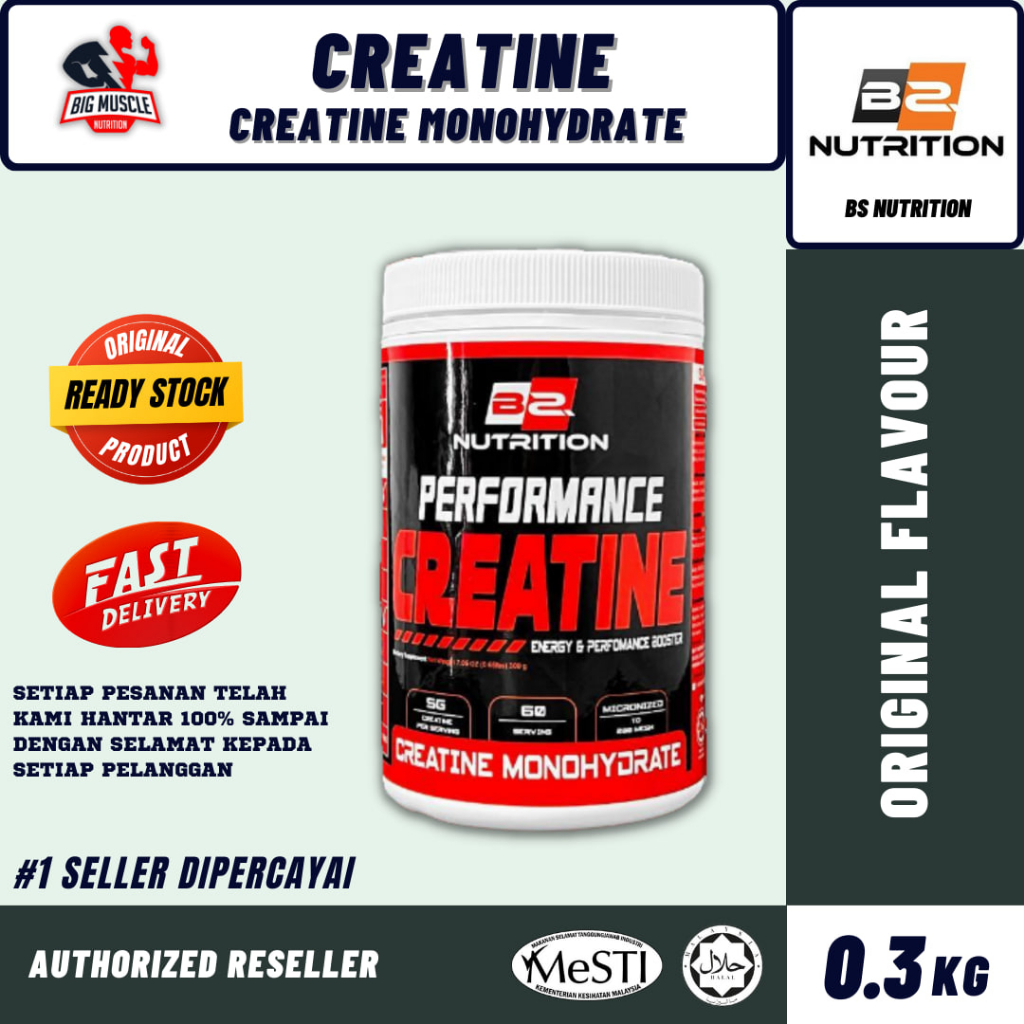BS Nutrition CREATINE 300gm, 60 scoops (ORIGINAL FLAVOUR) (Halal