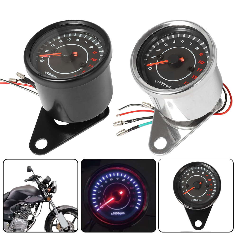 READY STOCK MOTORCYCLE 12V TACHOMETER METER LED BACKLIGHT 13K RPM SHIFT MODIFY METER MOTOR