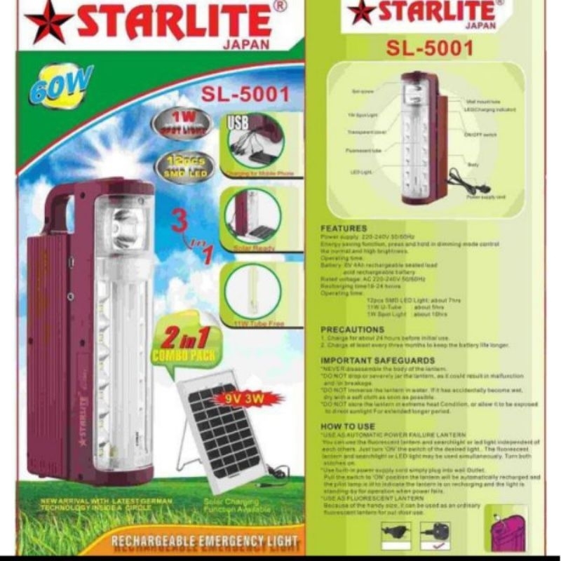 STAR GOLD SG 1003 RECHARGEBLE EMERGENCY LANDING OR TABLE LIGHT 3 SYSTEM 3 BALP