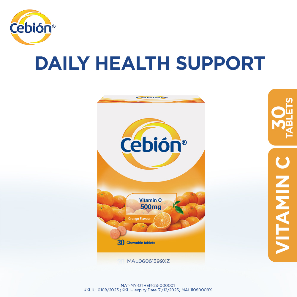 Cebion Vitamin C 500mg Chewable Orange Flavour (30 Tablets) Shopee Malaysia