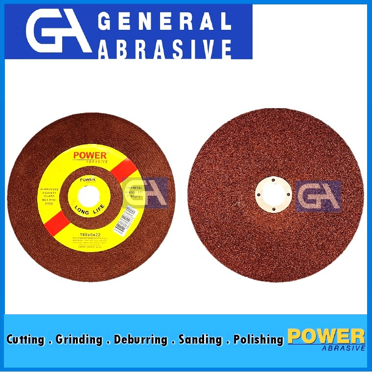 7" Power Abrasive Aluminium Oxide Grinding Disc 180x6x22MM (25pcs/pack