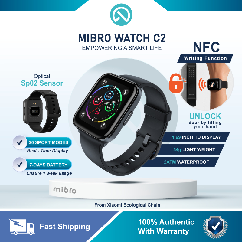 [Ready Stock]Xiaomi Mibro C2 Colour SMART WATCH IP68 Waterproof Bluetooth 5 Sleep Monitor Fitness Heart Rate Tracker