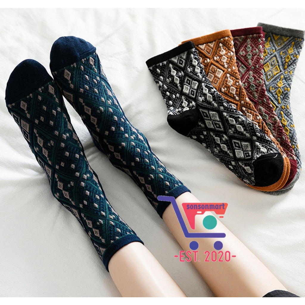 CASUAL WARM RETRO FOLK ART/ ETHNIC STYLE WOMEN SOCKS 民族风袜子