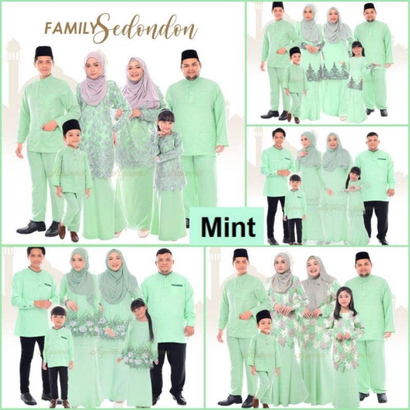 Baju Raya Sedondon Color Mint Baju Kurung, Baju Melayu Dan Kurta Raya