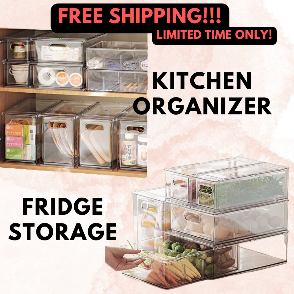 Fridge Drawer Food Storage Box Container Organizer Bekas Peti Sejuk