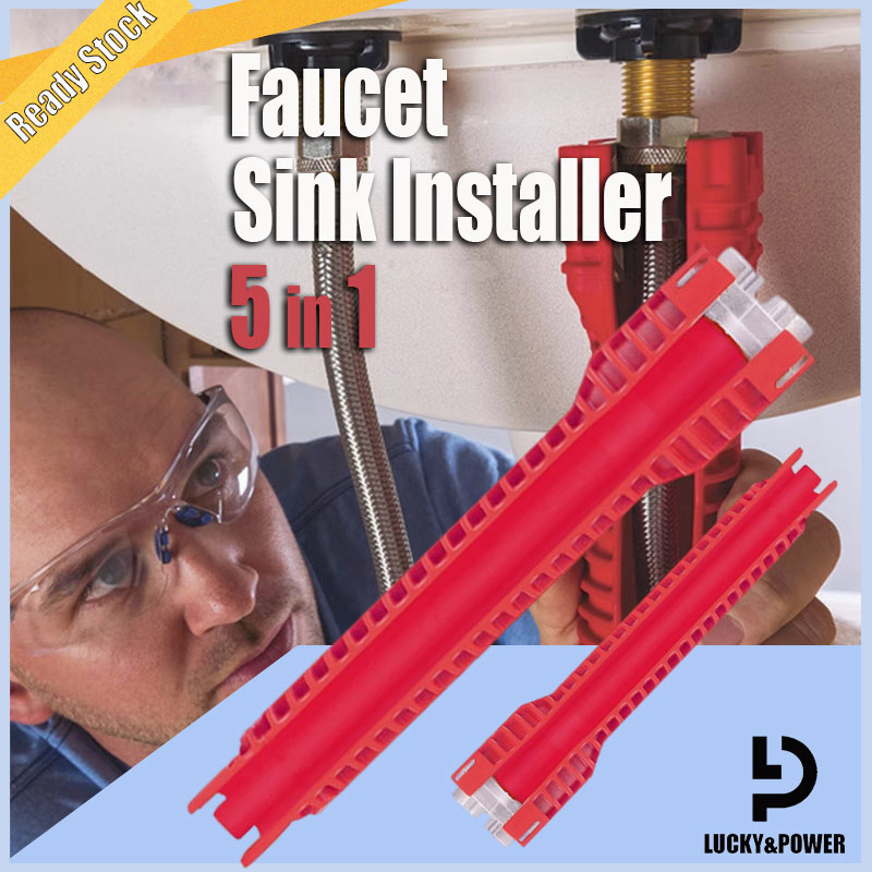 (5 in 1) Faucet and Sink Installer Multifunctional Wrench Bathroom Pipe