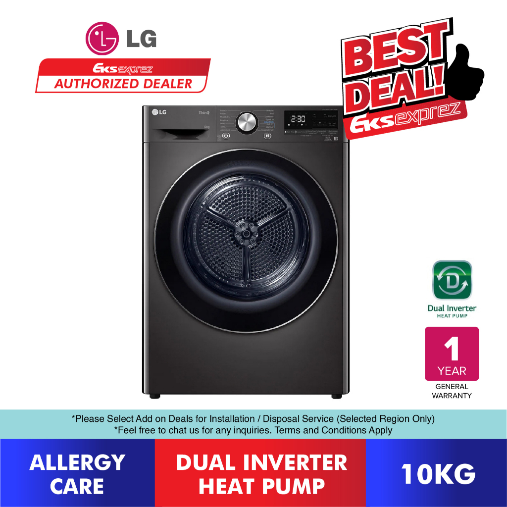  TnG Rebate LG Dual Inverter Heat Pump Dryer 10kg RH10VHP2B With 