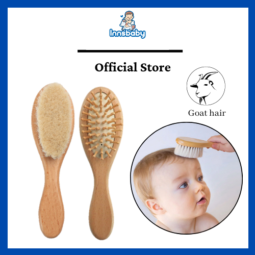 Goat Wool Wooden Baby Hairbrush Baby Hair Comb Baby Brush Baby Comb Set Sikat Rambut Bayi 宝宝梳子