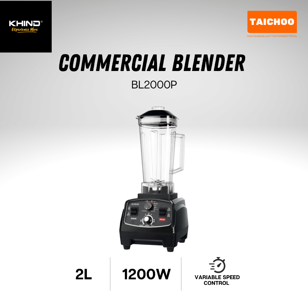 Khind Commercial Blender 2L (1200W) BL2000P Shopee Malaysia