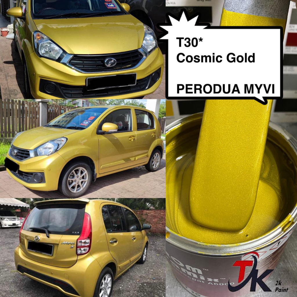 T30* Cosmic Gold PERODUA MYVI 2K PAINT/FAST DRY/CAR PAINT/CAT
