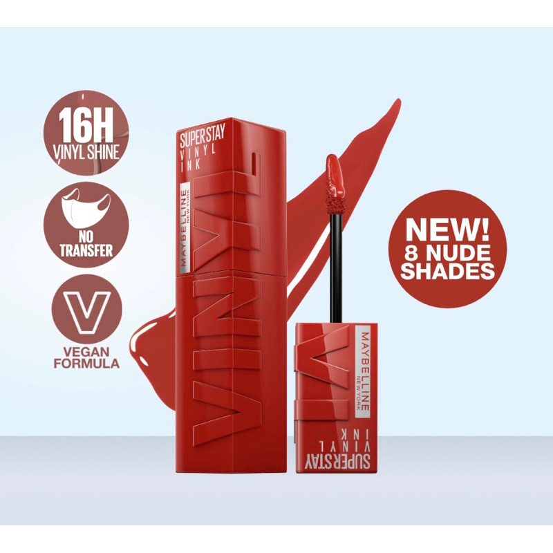 Maybelline Super Stay Vinyl Ink Transfer Proof Shine Longwear Lipstick (Up to 16h wear)