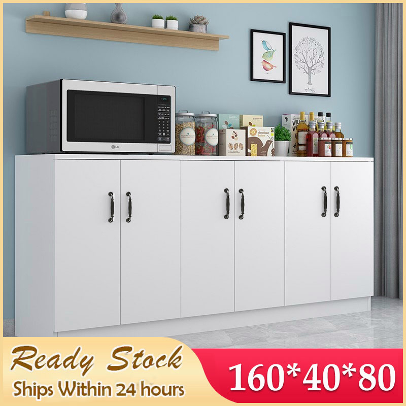 120CM kabinet dapur White Sideboard Kitchen Storage Cabinet Minimalist