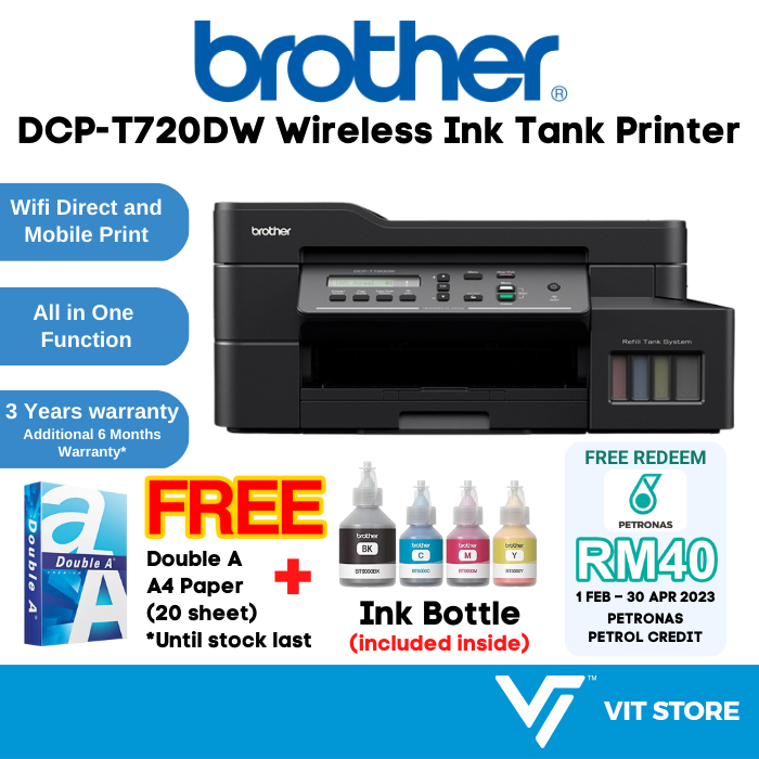 Brother DCP-T720DW Wireless Ink Tank Printer 3 in 1 Multifunction ...