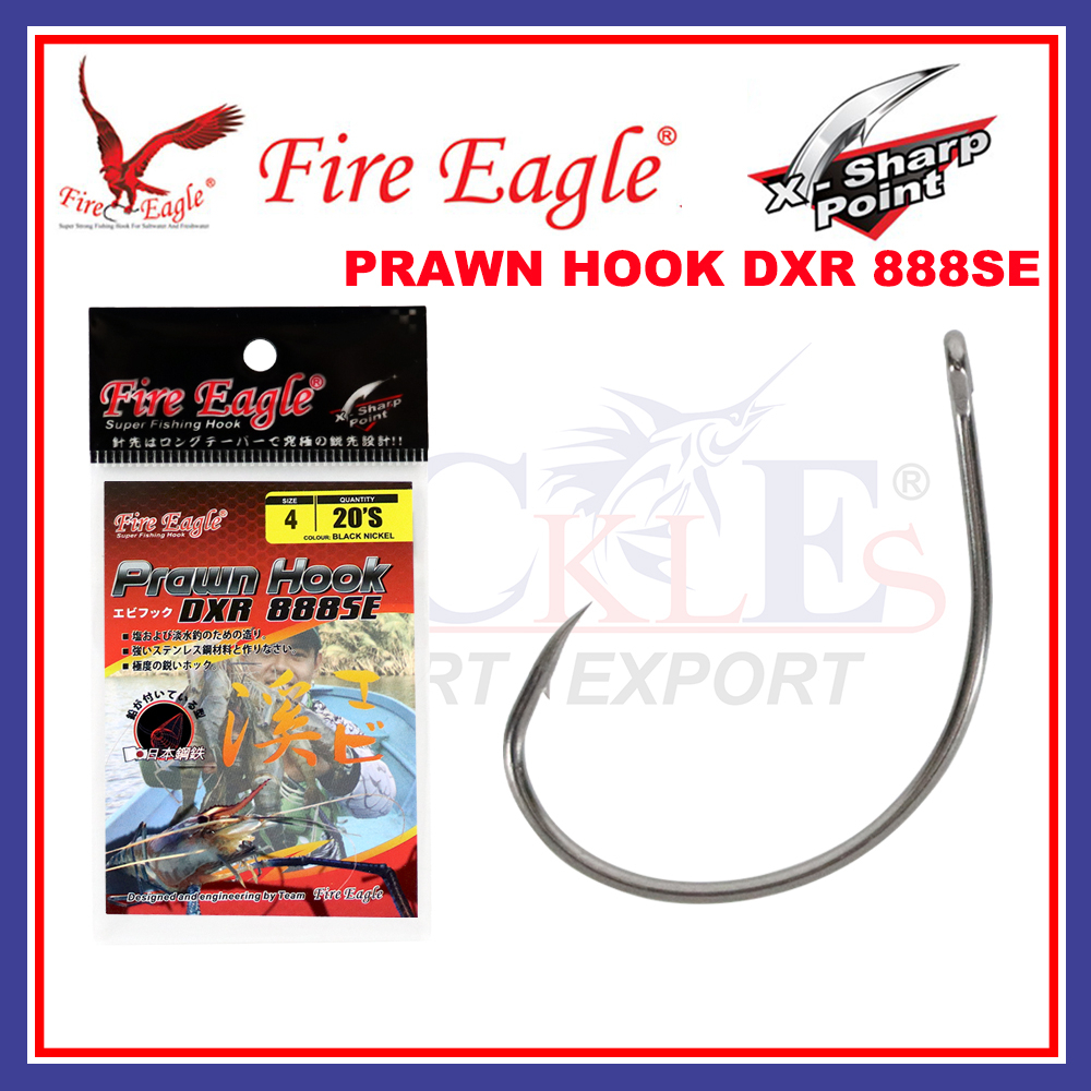 (Black nickel) Matakail Udang Fire Eagle Hook DXR 888SE Fishing Hook Shrimp Prawn Hook Pancing Udang