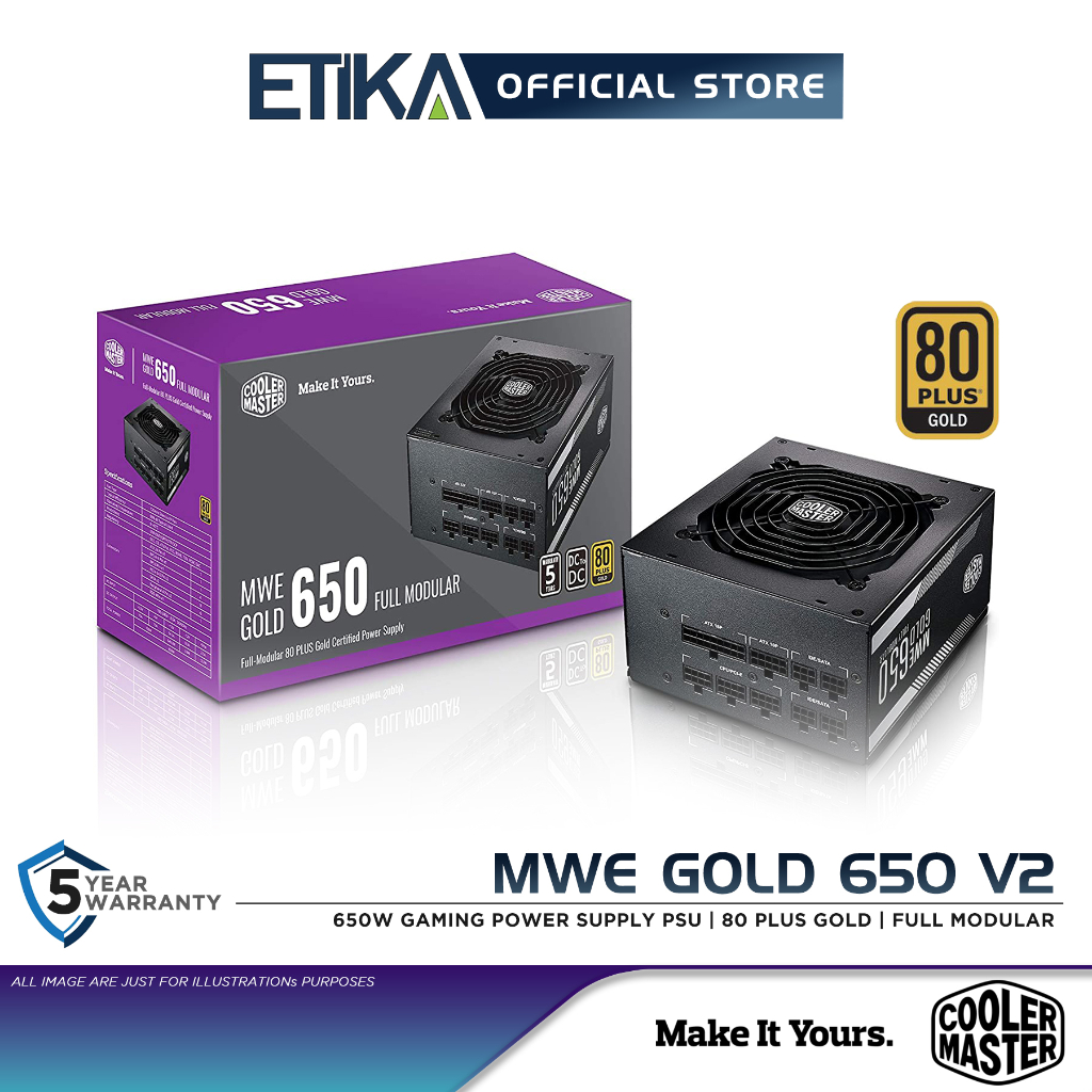 Cooler Master MWE Gold 650 V2 | 650W Gaming Power Supply PSU | 80 Plus ...