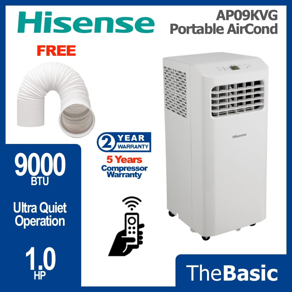 HISENSE 1HP Portable AirCond Air Conditioner (AP09KVG) Shopee Malaysia