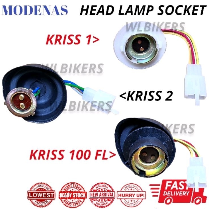 MODENAS KRISS 1 KRISS II KRISS 100 FL HEAD LAMP SOCKET HEADLIGHT WIRE