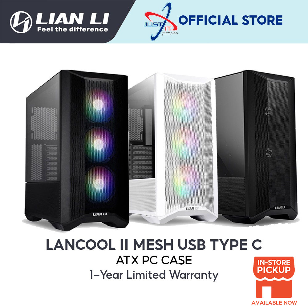 LIAN LI LANCOOL II MESH RGB USB TYPE C ATX CASING ( BLACK / WHITE ...