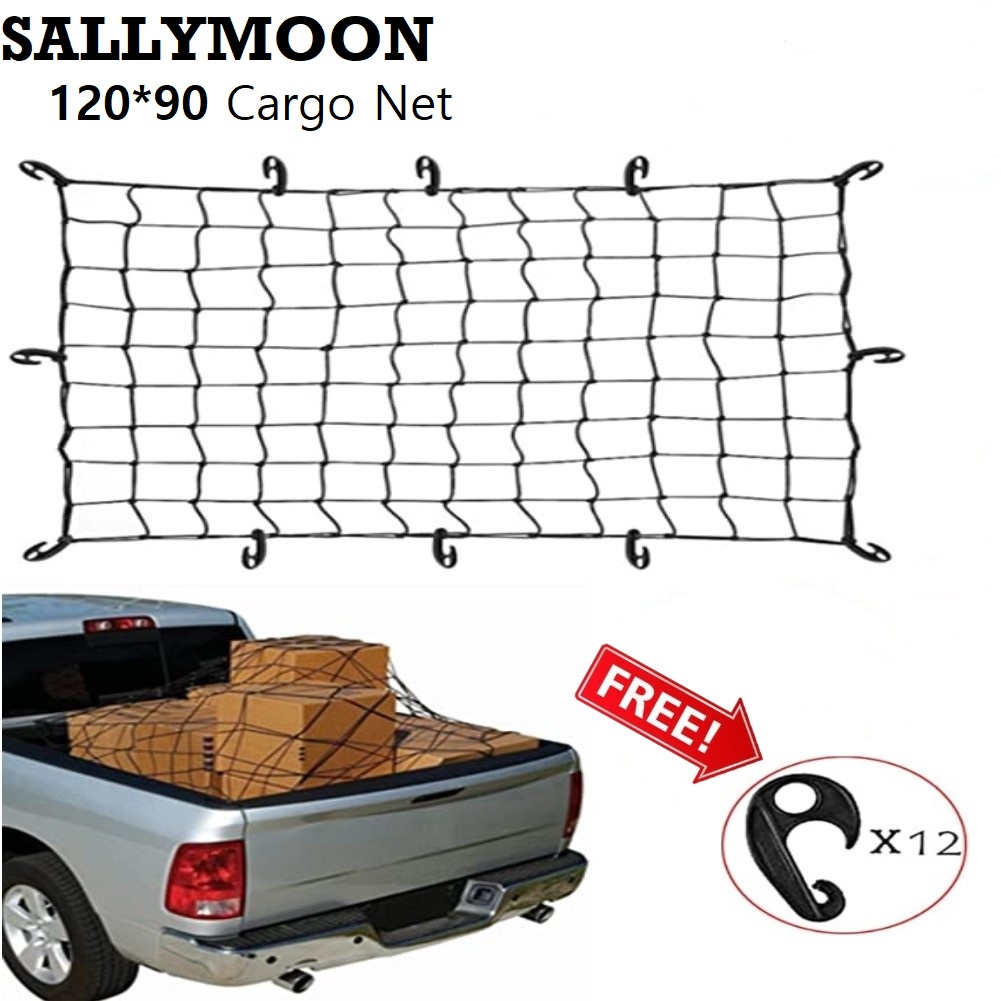 120*90 Cargo Net Bungee Cord Cargo Net with 12pcs Adjustable Hooks