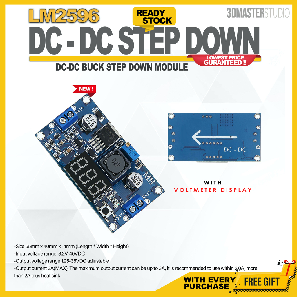 10PCS 3A DC-DC Adjustable Step-Down Power Supply Module - Replacement For LM2596