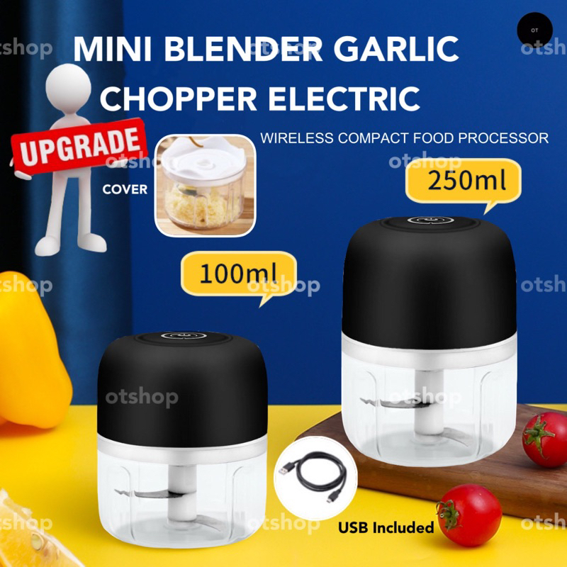 100ML 250ML Mini Electronic Food Chopper USB Charging Electric Chopper Blender Masher Grinder Mincer Slicer Pencincang