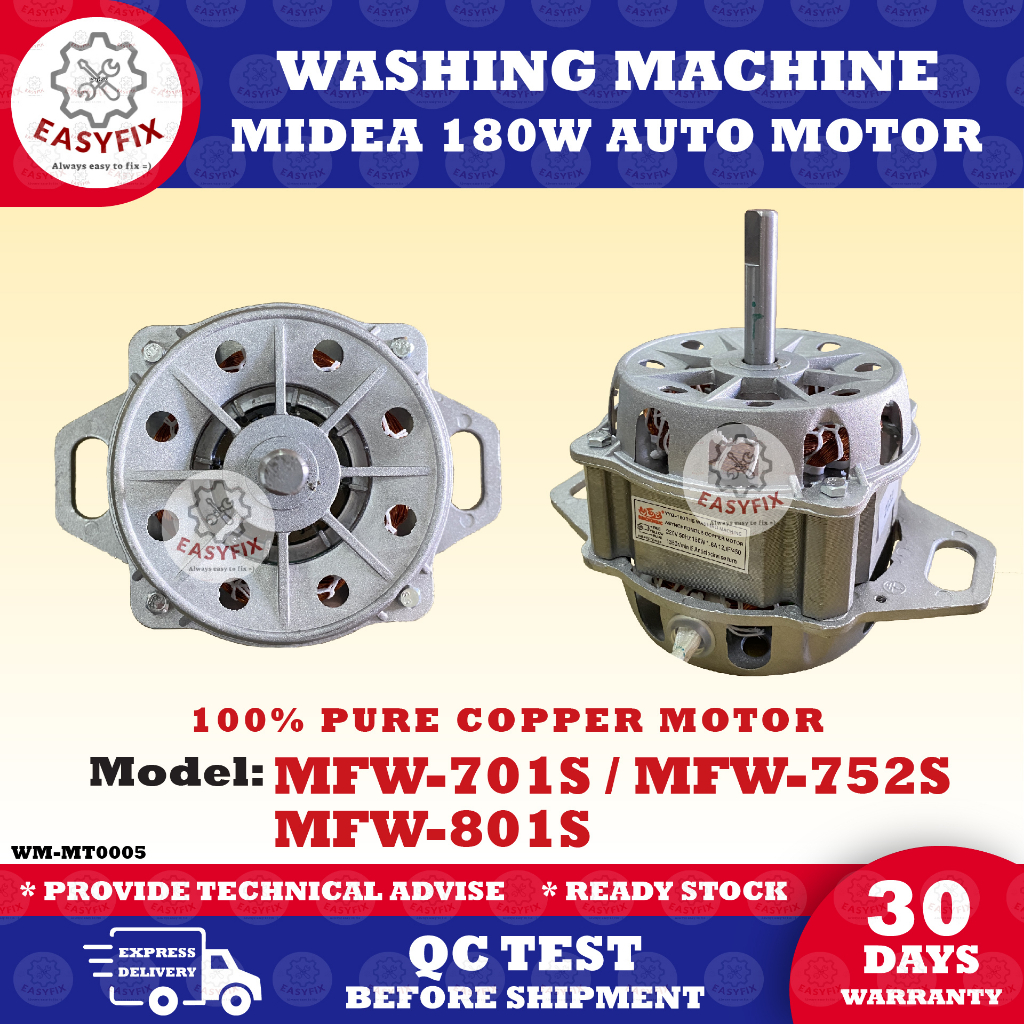 MFW-701S / MFW-752S / MFW-801S MIDEA AUTO MOTOR WASHING MACHINE (MOTOR MESIN BASUH) MFW-701 MFW-752 MFW-801