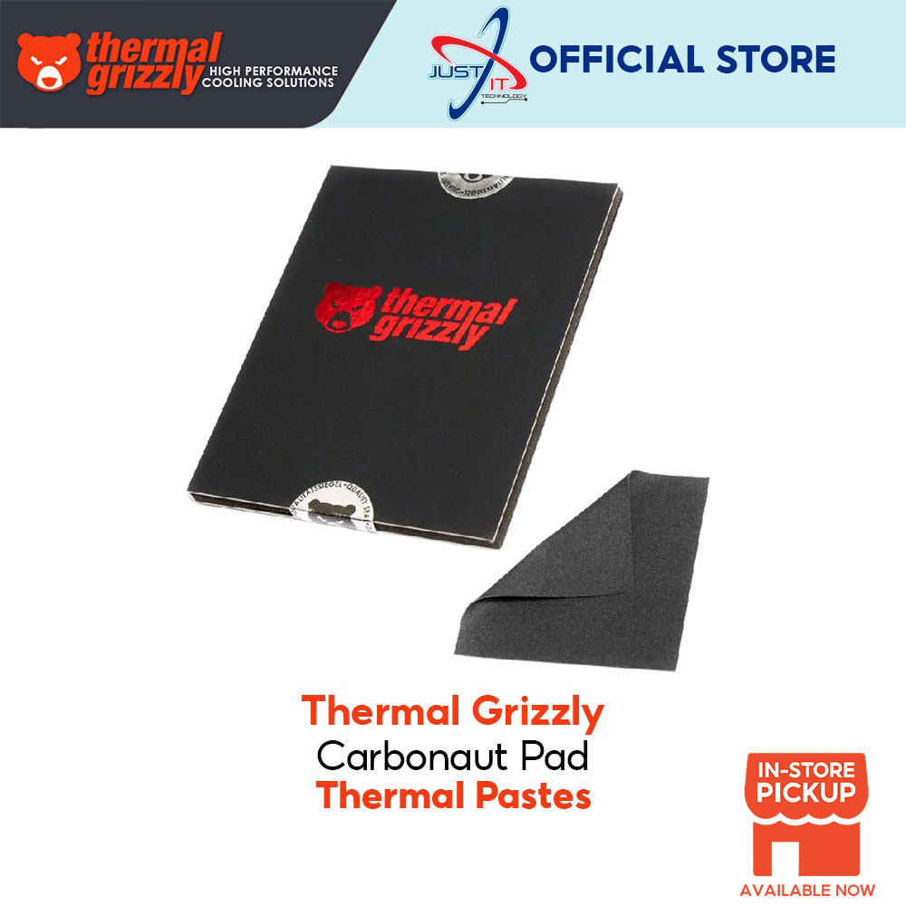 Thermal Grizzly Carbonaut – Pad Thermique 25x25x0,2 Mm, Conductivité Élevée, Réutilisable (Gris)