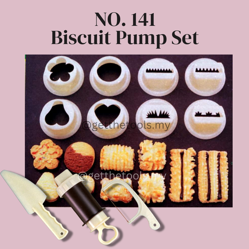 NO.141 SINLIAN BISCUIT PRESS SET JAM TART PRESS MOULD ROSE FLOWER COOKIES PUMP ACUAN BISKUT RAYA