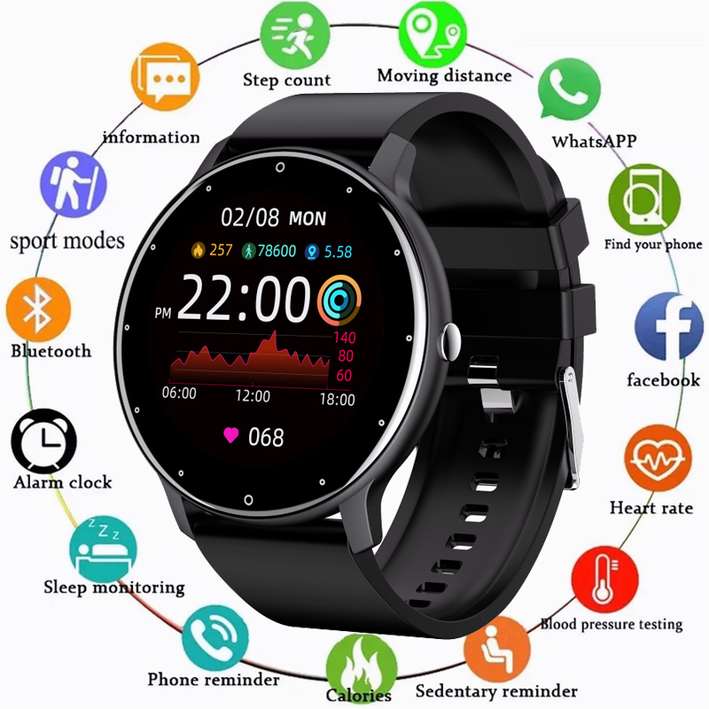 ZL02Cpro Jam digital Smart Watch Waterproof Fitness Tracker Full Touch Screen Heart Rate Monitor Jam Tangan Lelaki