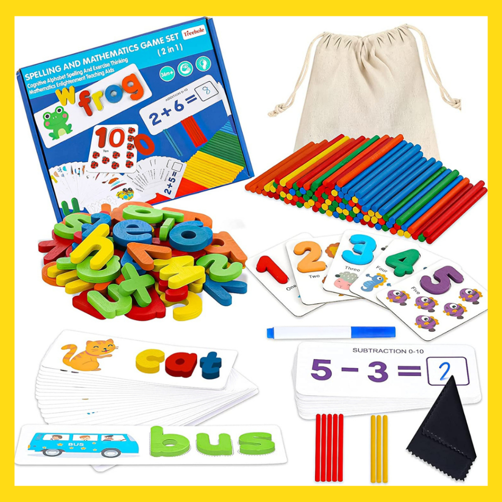 2 in 1 BUNDLE Set Spelling Cognitive Alphabet and Mathematics Game ...