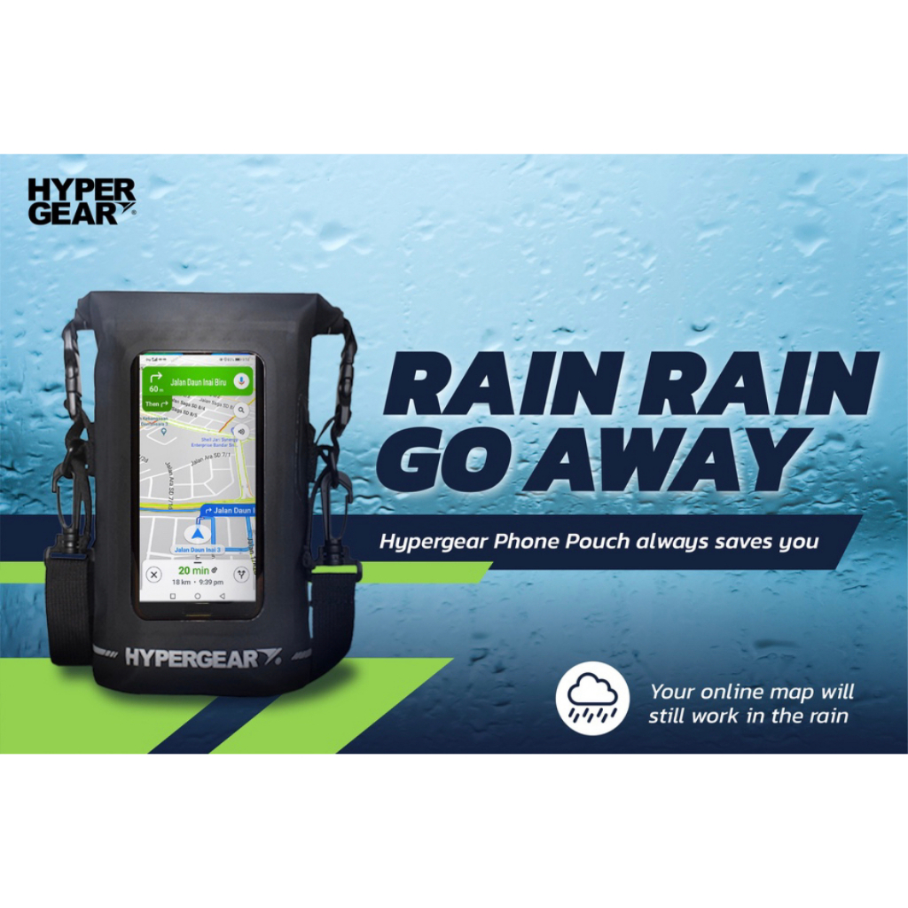 Hypergear Waterproof Phone Pouch Black (100 Original + 1 Year