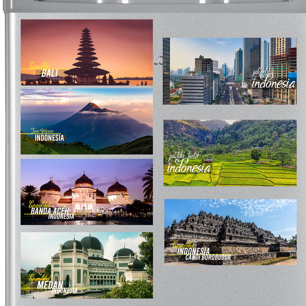 Indonesia Jakarta Bali Gift Souvenir Fridge Magnet Sheet 10 cm x 5 cm