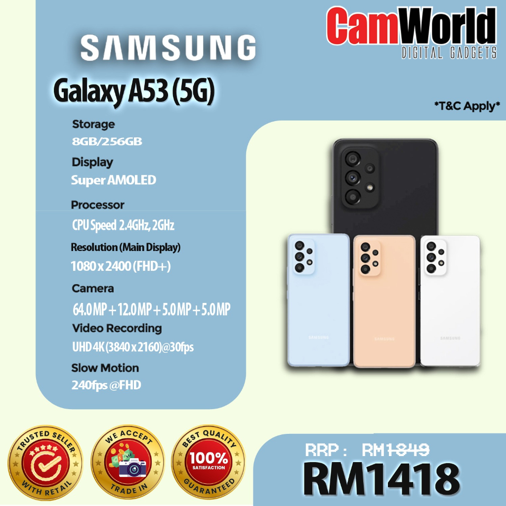 Galaxy A53 5G ( SM-A536 ) ( 8GB+256GB) / Samsung Galaxy M52 5G ( SM ...