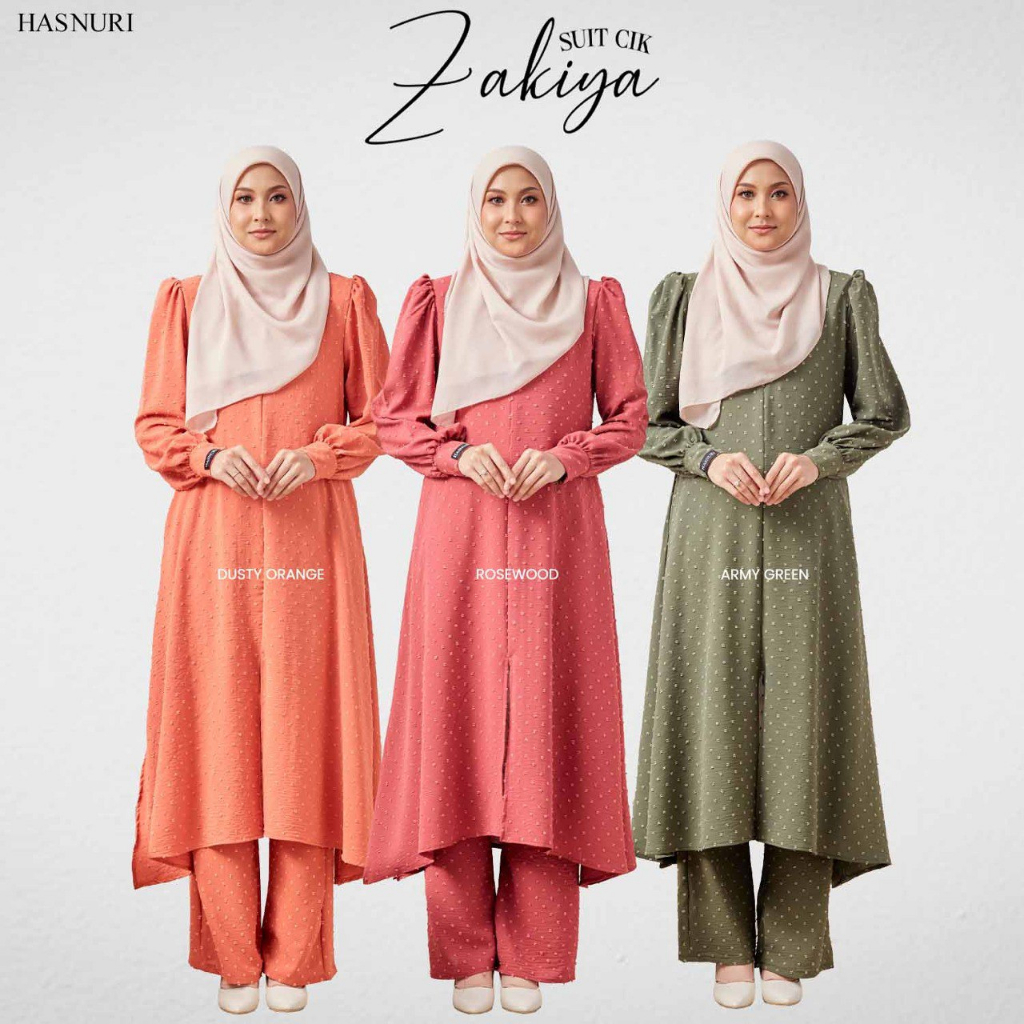 Baju Raya Suit Cik Zakiya Women Suit Muslimah Wear Suit Muslimah Mesra