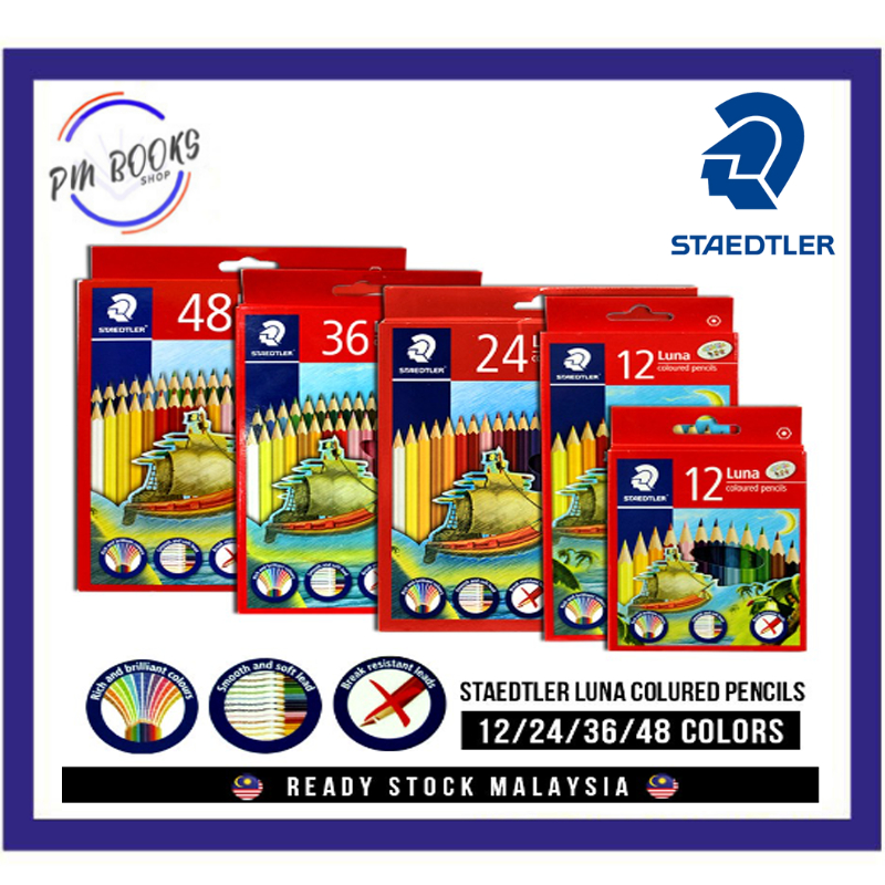 PMB Staedtler Luna Permanent Colored Pencils 12/24/36 Colour