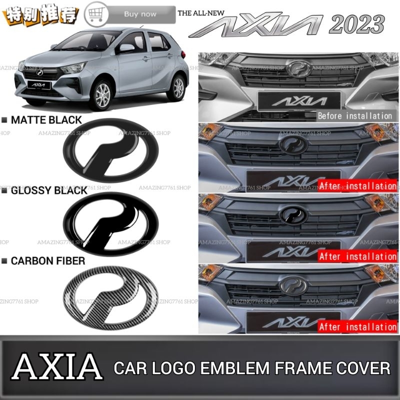 AMAZING PERODUA NEW AXIA 2023 FRONT REAR LOGO EMBLEM FRAME COVER ...