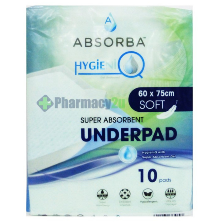 ABSORBA HYGIENE SUPER UNDERPAD SOFT 60CM X 75CM 10S | Shopee Malaysia