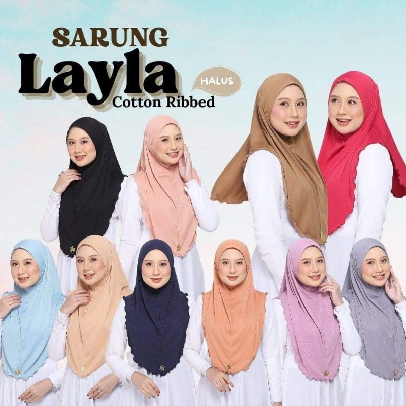 Tudung Sarung Layla Cotton Pleated Ribbed / Bawal Instant Taya | Shopee ...