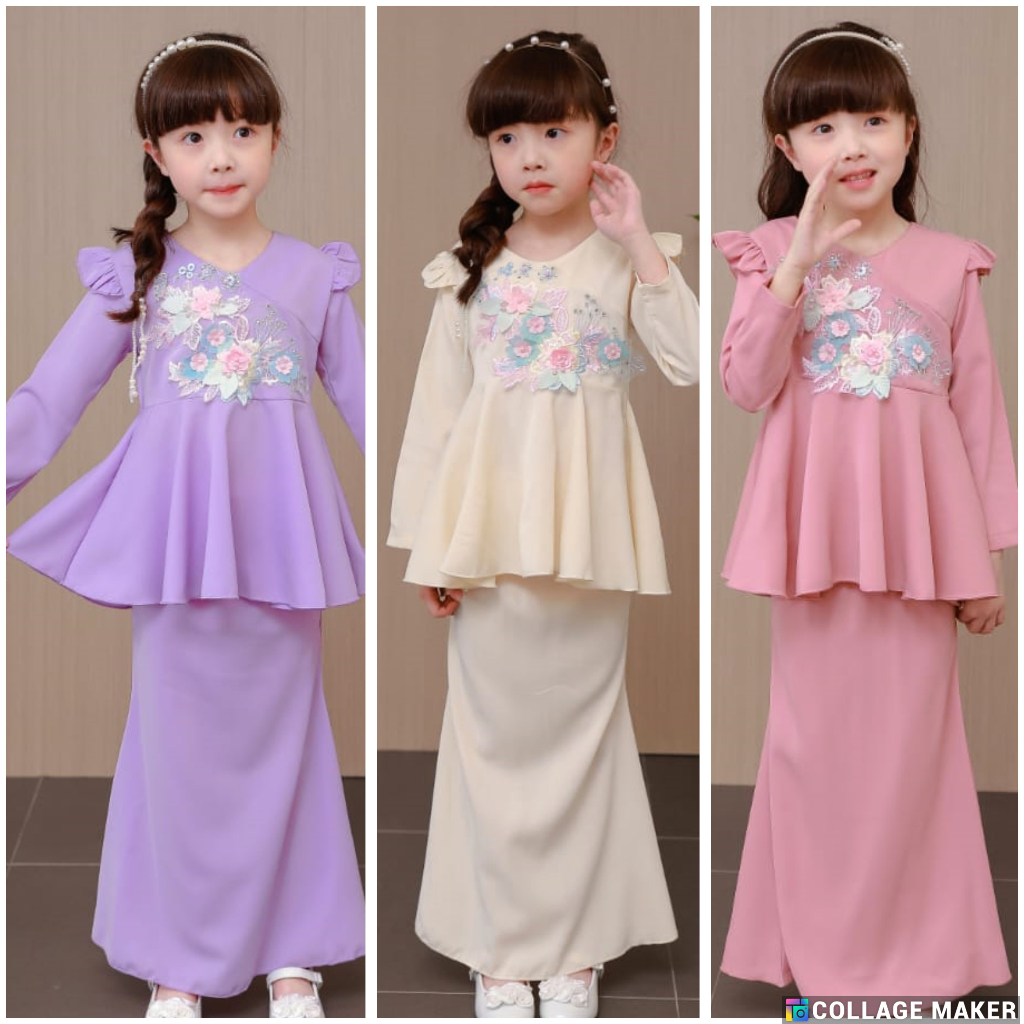 Baju Kurung Budak Perempuan ,Baju Raya Budak MOODA KIDS BAJU PEPLUM 3D ...