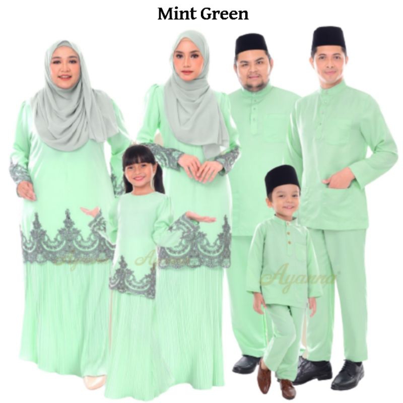 TEMA RAYA 2023 MINT GREEN BAJU SEDONDON FAMILY PLUS SIZE KURTA BAJU